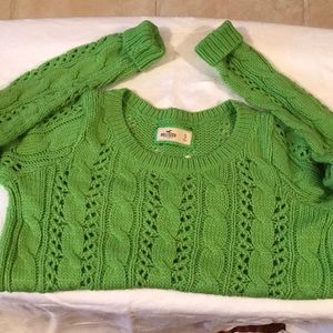 Green Hollister scoop neck sweater